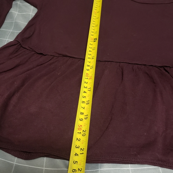 Wilfred Plum/Wine Peplum Ruffle Hem Long Sleeve - Picture 7 of 8